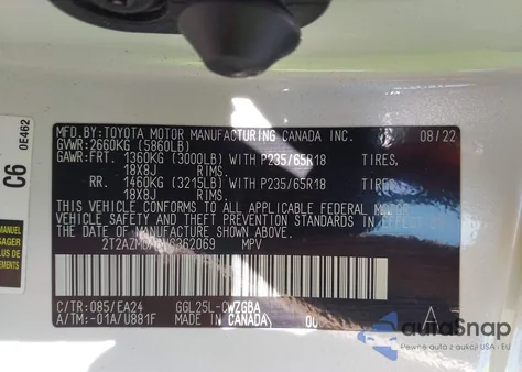 2022 Lexus Rx 350 z USA, uszkodzony, nr VIN 2T2AZMDA6NC362069